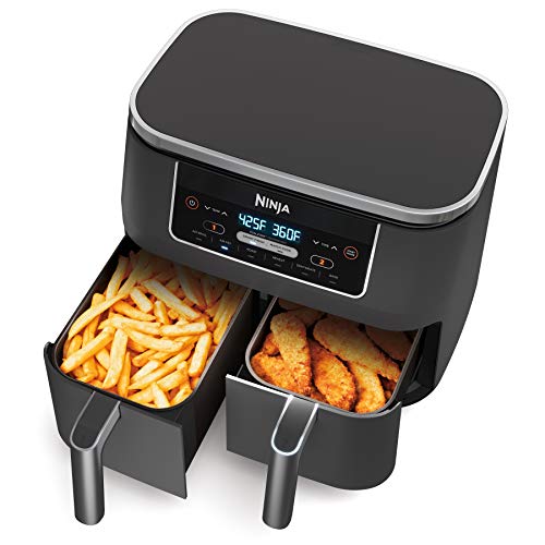 Ninja DZ201 Foodi 6-in-1 2-Basket Air Fryer with DualZone Technology, 8-Quart Capacity, and a Dark Grey Stainless Finish, Only 119.95