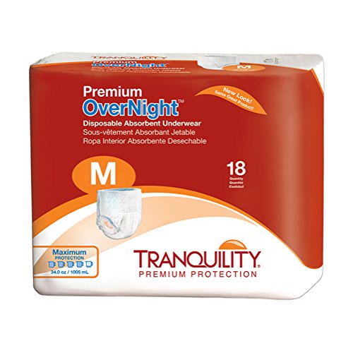 TRANQUILITY Premium Overnight Disposable Absorbent Underwear (DAU) - MD - 72 ct, White (B0039Y1MLA), Only $58.99