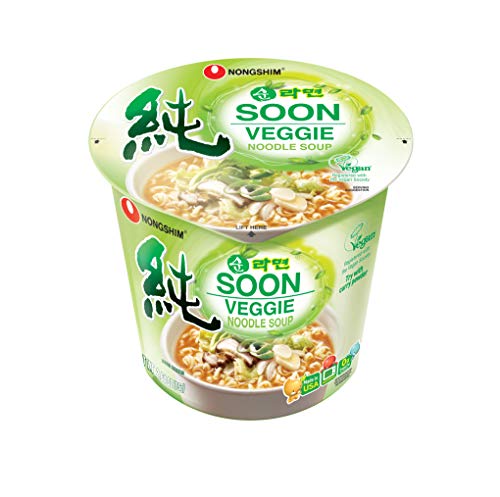 Nongshim Soon Cup Noodle Soup, Veggie, 2.6 Ounce (Pack of 6), Only $7.92