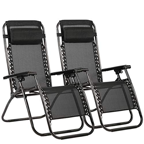 Zero Gravity Chair Patio Lounge Recliners Adjustable Folding Set of 2 for Pool Side Outdoor Yard Beach $49.99