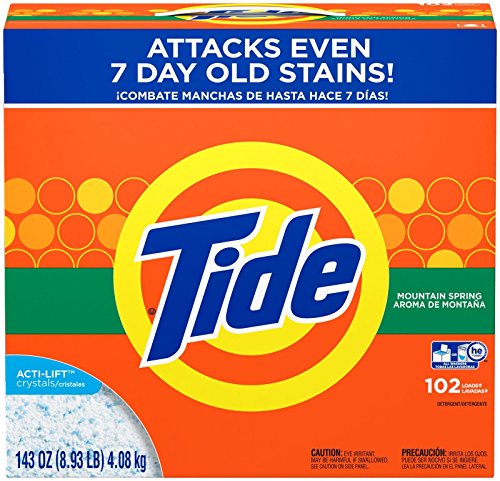 Tide Powder Laundry Detergent, Mountain Spring, 102 Loads 143 oz, Only $18.96