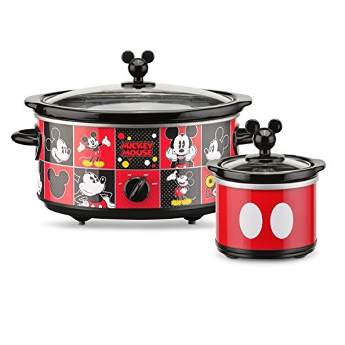 Disney DCM-502 Mickey Mouse Oval Slow Cooker with 20-Ounce Dipper, 5-Quart, Red/Black, Only $33.71, You Save $11.28 (25%)