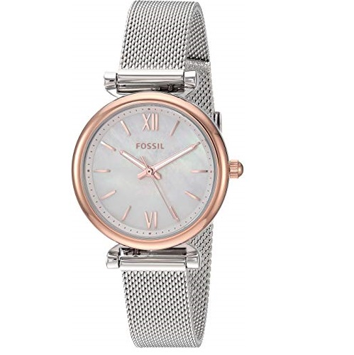 Fossil化石ES4614 珍珠貝母錶盤 石英女士手錶，原價$109.00，現僅售$58.98，免運費！