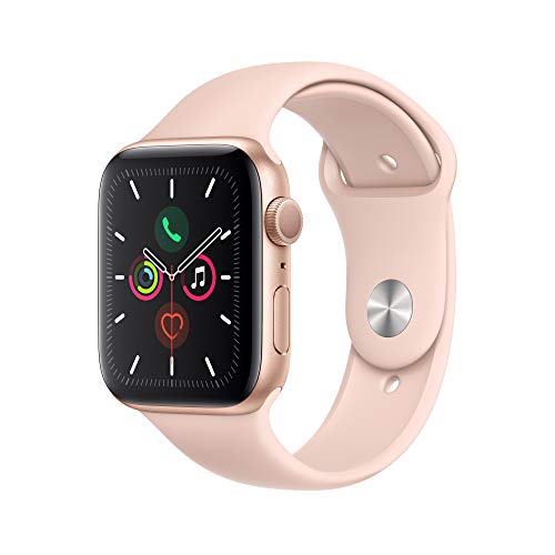 Apple Watch Series 5 (GPS, 44mm) - Gold Aluminum Case with Pink Sport Band, Only $299.99