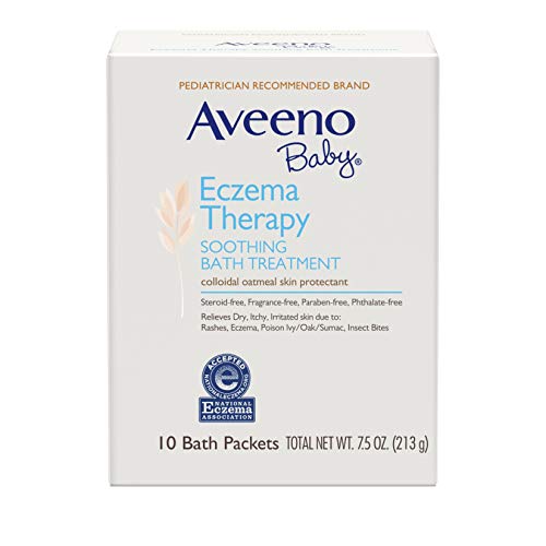 史低价！Aveeno Baby 天然燕麦宝宝治疗型舒缓泡澡粉，10包 $5.43 免运费