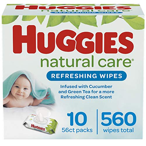 Huggies Natural Care Refreshing Baby Wipes, Scented, 10 Flip-Top Packs (560 Wipes Total) $11.39
