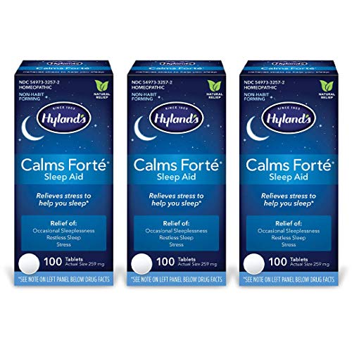 Natural Sleep Aid Pills, Calms Forte by Hyland's, Insomnia and Stress Relief Supplement, 100 Quick-Dissolving Tablets (Pack of 3), Only $19.30, You Save $10.67 (36%)
