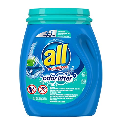 all Mighty Pacs Laundry Detergent 4-In-1 with Odor Lifter, Tub, 60 Count, Only $6.36