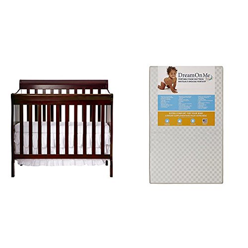 Dream On Me Aden 4-in-1 Convertible Mini Crib with Dream On Me 3
