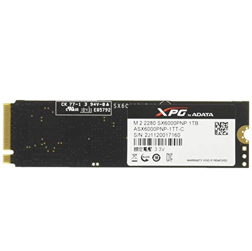 ADATA  XPG SX6000 Pro 1TB PCIe 3D NAND PCIe Gen3x4 M.2 2280 NVMe 1.3 R/W up to 2100/1500MB/s SSD (ASX6000PNP-1TT-C), Only $98.99