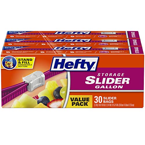 Hefty Slider Storage Bags, Gallon Size, 30 Count (3 Pack), 90 Total, Only $9.35