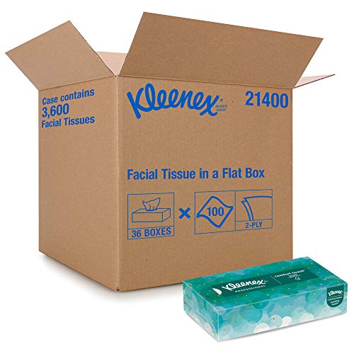 Kleenex Professional Facial Tissue for Business (21400), Flat Tissue Boxes, 36 Boxes / Case, 100 Tissues / Box, Only $31.71