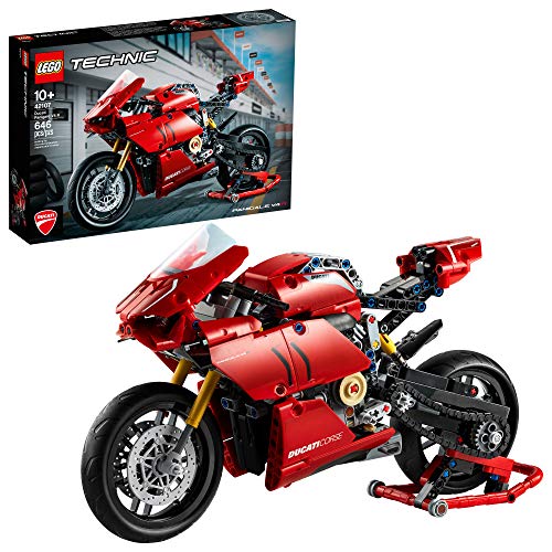 LEGO Technic Ducati Panigale V4 R 42107 Motorcycle Toy Building Kit, Build A Model Motorcycle, Featuring Gearbox and Suspension, New 2020 (646 Pieces),, Only$56.00