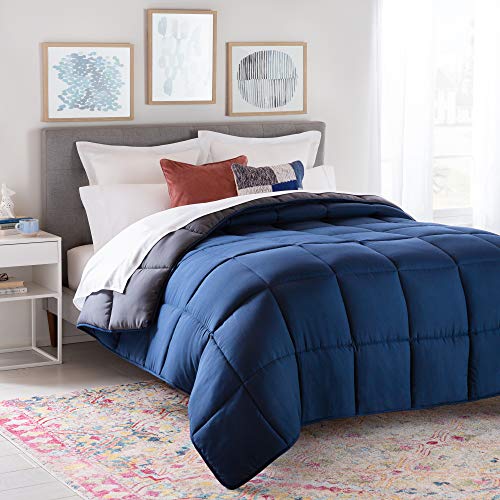 Linenspa All-Season Reversible Down Alternative Quilted Comforter - Hypoallergenic - Plush Microfiber Fill - Machine Washable - Duvet Insert or Stand-Alone Comforter - Queen, Only $28.89
