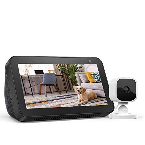 Echo Show 5 Sandstone with Blink Mini Indoor Smart Security Camera, 1080 HD with Motion Detection, Now Only $54.99
