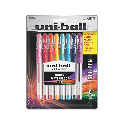 uni-ball 2004052 Gel Pens, Ultra Micro Point (0.38mm), Assorted Colors, 8 Count, Only $5.60, You Save $5.72 (51%)