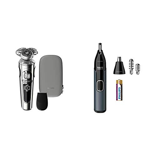 Philips Norelco SP9820/87 Shaver 9000 Prestige, Rechargeable Wet/Dry Electric Shaver with Trimmer Attachment and Premium Case with Nosetrimmer 3000 NT3600/42, Only $262.94