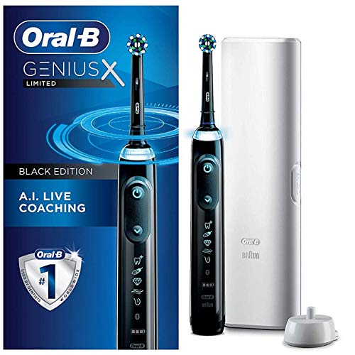 Oral-B Genius X Limited, Rechargeable Electric Toothbrush with Artificial Intelligence, 1 Replacement Brush Head, 1 Travel Case, Midnight Black, Only $99.99