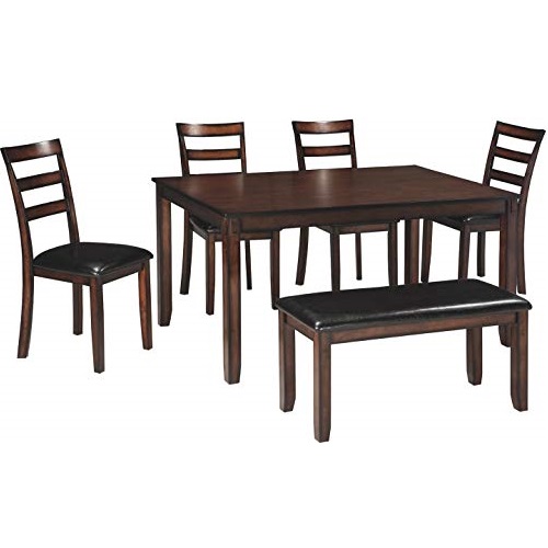 Signature Design by Ashley Coviar Dining Room Table and Chairs with Bench (Set of 6), Only $365.49, You Save $390.18 (52%)
