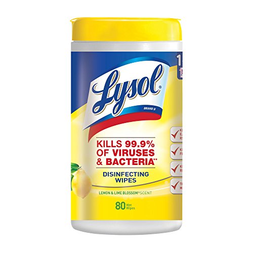Lysol  罐装消毒湿巾柠檬和酸橙花香型,  80片,  原价$8.90，现仅售$4.16
