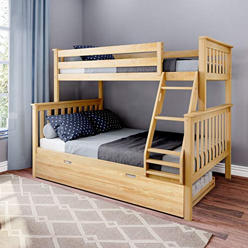 Max & Lily Bunk Trundle Bed, Twin/Full, Natural, Only $550.61