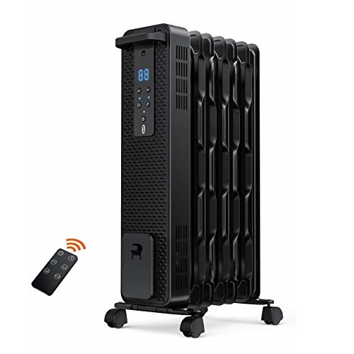 Space Heater, TaoTronics 1500W Oil Filled Radiator Heaters with 3 Heating Mode, 24-Hrs Timer for Auto-On & Off, Remote Control, Tip-over Protection Electric Portable Heater, Only $76.49