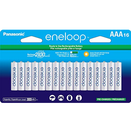 Panasonic BK-4MCCA16FA eneloop AAA 2100 Cycle Ni-MH Pre-Charged Rechargeable Batteries, 16 Pack $29.80