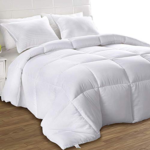 Utopia Bedding Down Alternative Comforter (Queen, White) - All Season Comforter - Plush Siliconized Fiberfill Duvet Insert - Box Stitched, Only $19.49