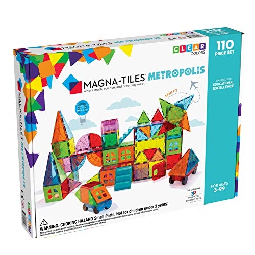 史低价·！Magna-Tiles半透明彩色磁性 搭建玩具，110件套，原价$129.99，现仅售$82.99 ，免运费！