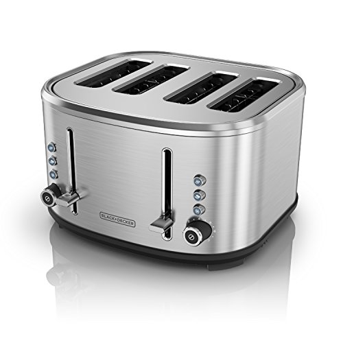BLACK+DECKER 4-Slice Extra-Wide Slot Toaster, Stainless Steel, TR4300SSD, Only $39.97, You Save $10.02 (20%)
