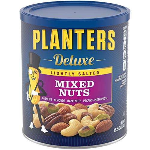 Planters Deluxe Lightly Salted Mixed Nuts, 15.25 oz. Resealable Container | Cashews, Almonds, Hazelnuts, Pistachios & Pecans | Vegan Snacks, Kosher (00029000020764), Only $6.78