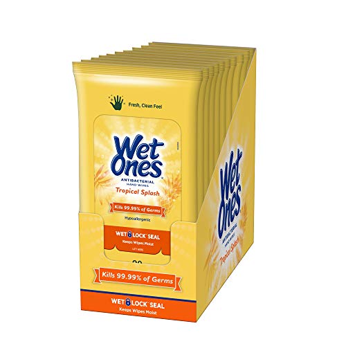 Wet Ones Antibacterial Hand Wipes, Tropical Splash Scent, 20 Count (Pack of 10), Packaging May Vary, Only  $12.75