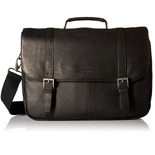 Samsonite Colombian Leather Flap-Over Laptop Messenger Bag, only $58.79,  free shipping