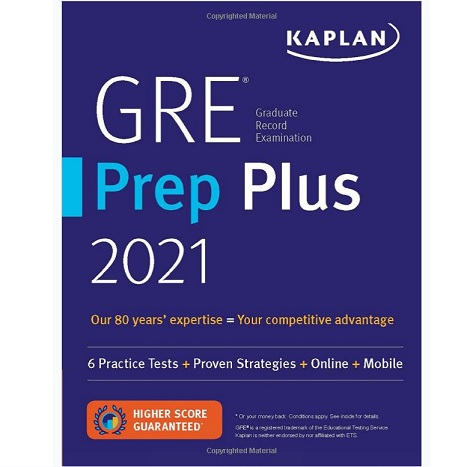 Kaplan  GRE Prep Plus 2021 Paperback – June 2, 2020,  only $23.99