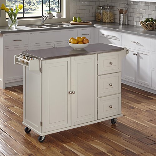 Liberty Off-White Kitchen Cart with Stainless Steel Top by Home Styles $208.13