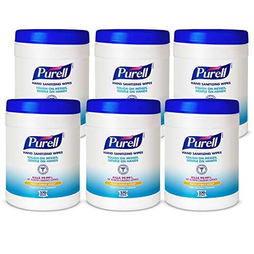 PURELL Hand Sanitizing Wipes, Fresh Citrus Scent, 270 Count Alcohol-free formula Sanitizing Wipes in Eco-Fit Canister (Case of 6) - 9113-06, Only $65.99