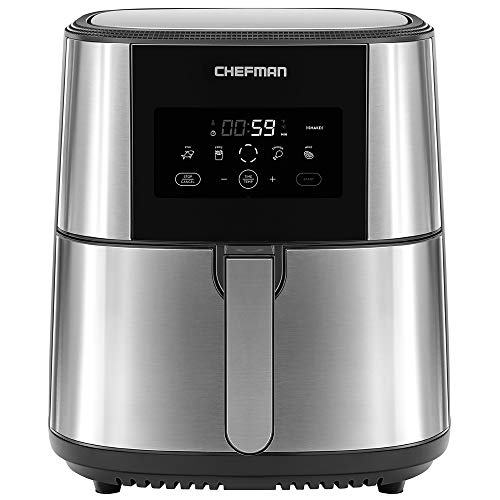 Chefman TurboFry Air Fryer, XL 8-Qt Capacity for Family Cooking, BPA-Free w/Dishwasher Safe Basket, Nonstick Square Stainless Steel Airfryer w/One-Touch Presets  Only $62.98