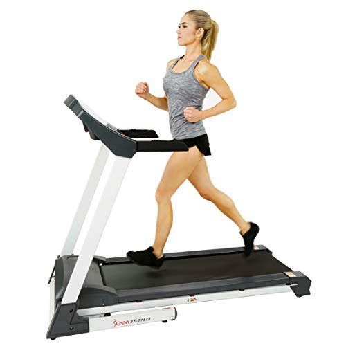 Sunny Health & Fitness SF-T7515 Smart Treadmill with Auto Incline, Speakers, Bluetooth, LCD and Pulse Monitor, Phone Function, 240 LB Max Weight, Only $365.85
