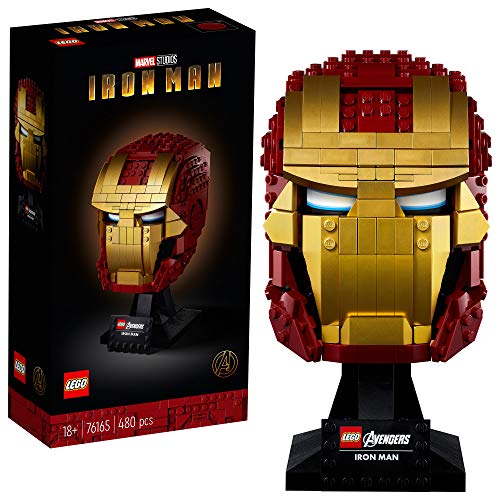 LEGO Marvel Avengers Iron Man Helmet 76165; Brick Iron Man-Mask for-Adults to Build and Display, Creative Challenge for Marvel Fans, New 2020 (480 Pieces), Only $48.00