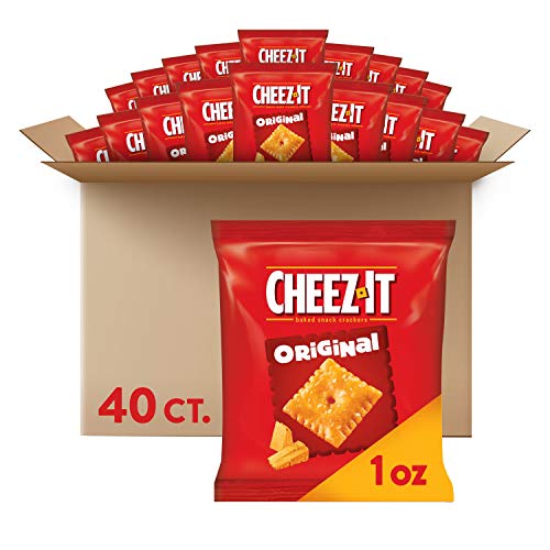 Cheez-It Original Baked Snack Cheese Crackers - Single Serve School Lunch Snacks (Case contains 40 Count), Only $9.50