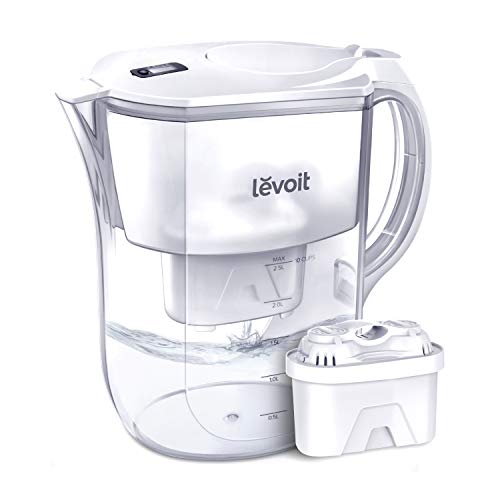 LEVOIT Water Filter Pitcher 10 cup with Electronic Indicator $17.18