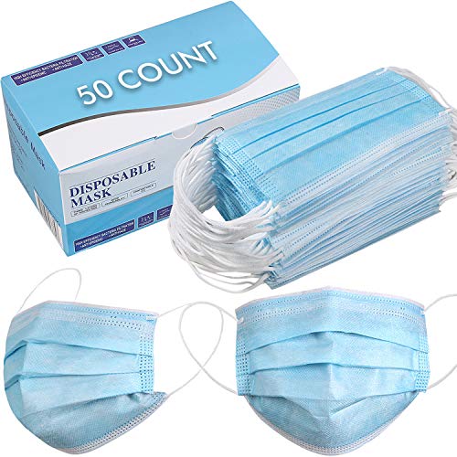 Dongli  Disposable Face Mask - Pack of 50 - Blue, Only $8.99