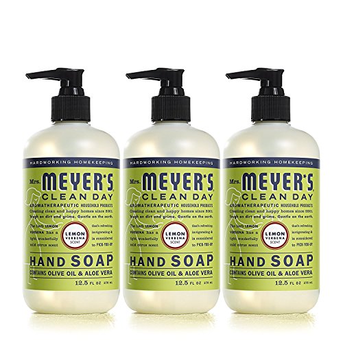 Mrs. Meyer's Clean Day Liquid Hand Soap, Cruelty Free and Biodegradable Formula, Lemon Verbena Scent, 12.5 oz- Pack of 3, Only $9.38