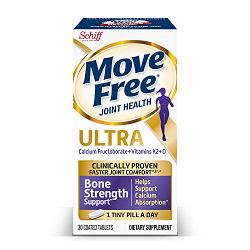 Vitamins D & K2 + Calcium Fructoborate Ultra Bone Strength Support* Tablets, Move Free (30 Count in A Box), Clinically Proven Faster Joint Comfort٭ǂ¹² in Just 1 Tiny Pill Per Day, Only $11.64