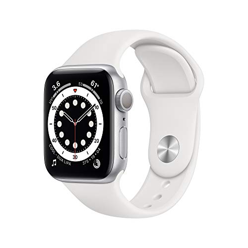 New Apple Watch Series 6 (GPS, 40mm) - Silver Aluminum Case with White Sport Band $319.98
