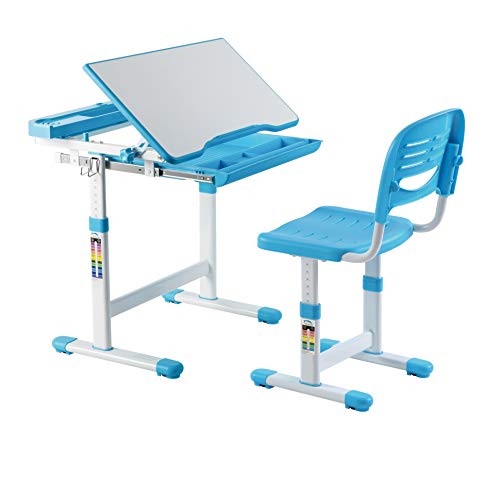 Mount-It! Height Adjustable Kids Desk | Children's School Desk Set with Chair | Boys Study Table Blue, Only $118.99, You Save $31.00 (21%)