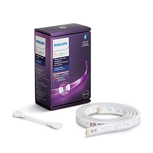 Philips Hue Bluetooth Smart Lightstrip Plus 1m/3ft Extension with Plug, (Voice Compatible with Amazon Alexa, Apple Homekit and Google Home), White, Only $22.99