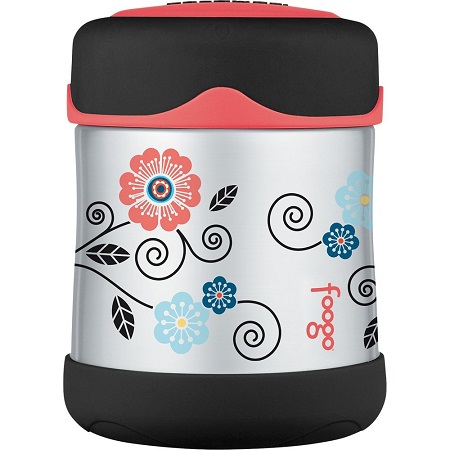 Thermos Foogo Vacuum Insulated Stainless Steel 10-Ounce Food Jar, Poppy Patch Pattern, only $11.30
