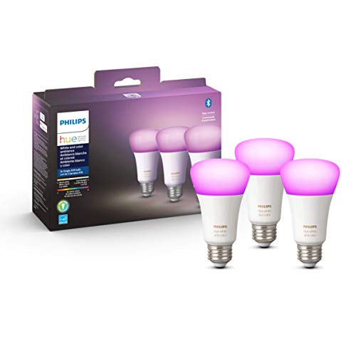 Philips Hue White and Color Ambiance 3-Pack A19 LED Smart Bulb, Bluetooth & Zigbee Compatible (Hue Hub Optional), Works with Alexa & Google Assistan 562785, Only $72.24