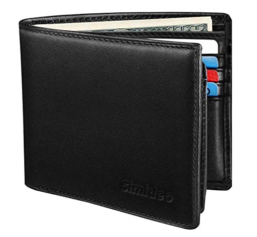 Black Friday deal! Simideo Men's Wallet TOP Genuine Leather RFID Wallet Bifold Trifold Slim Wallet with 2 ID Windows，discounted price only $15.39 （45%off )!
